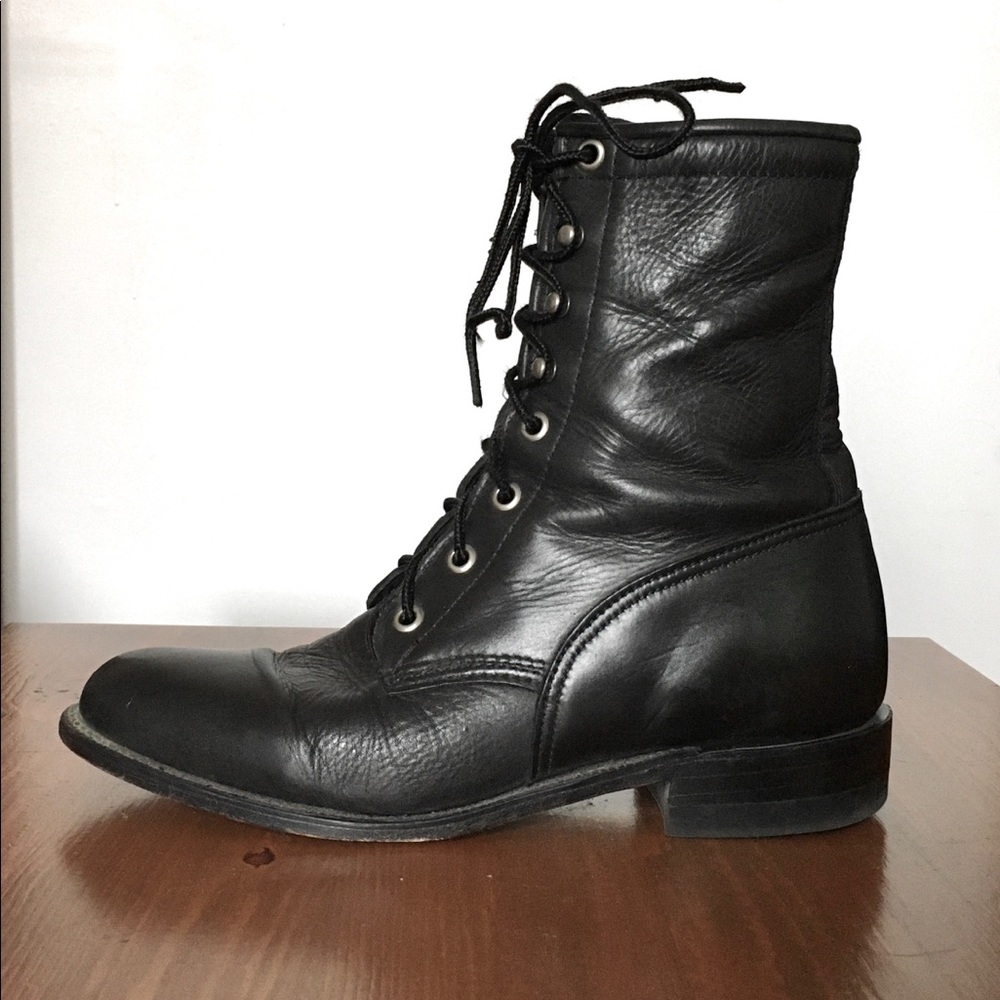 Size 6.5C vintage buttery soft leather lace boots